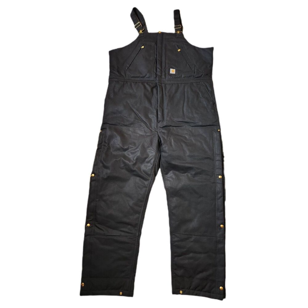 Carhartt Firm Duck Insulated Bib Overalls Black 2XL Tall Arctic Weight